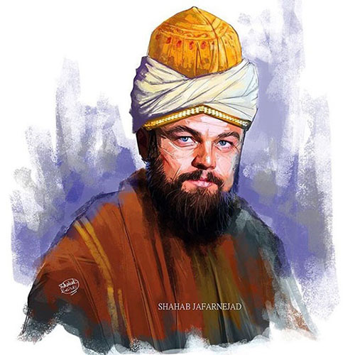 کاریکاتور: «دی کاپریو» در لباس «مولانا»