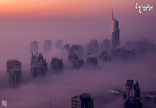 عکس های حیرت انگیز از دبی غرق در مه