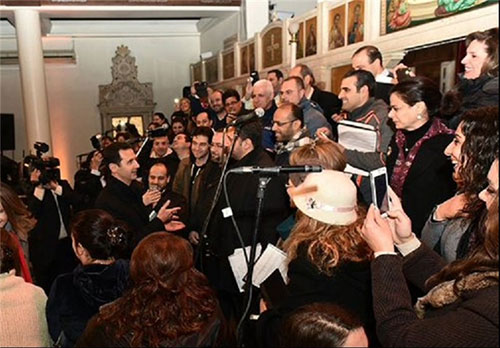 عکس: حضور «بشار اسد» در کلیسا