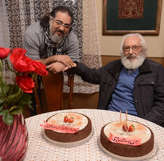 کیک تولد ۸۳ سالگی جمشید مشایخی