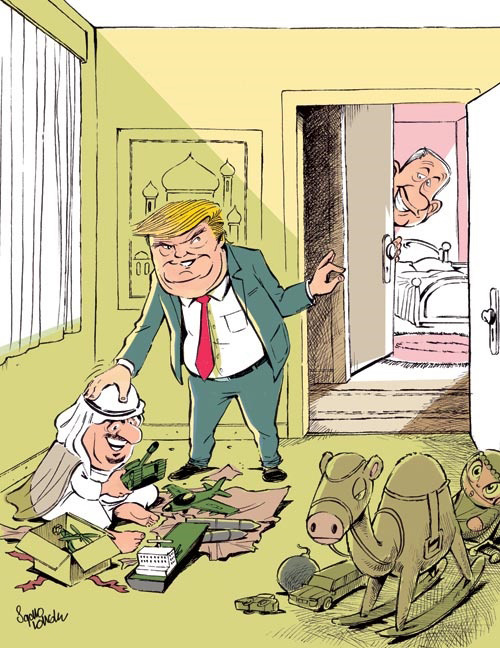 کاریکاتور: پشت پرده سفر ترامپ به عربستان!