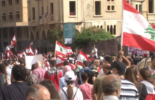 تظاهرات حامیان میشل عون در بیروت