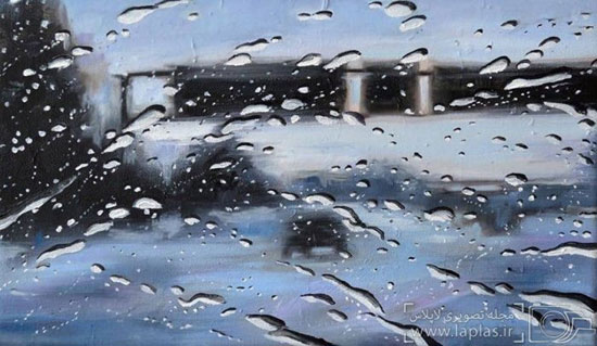 موضوع نقاشی: «رانندگی در یک روز بارانی»