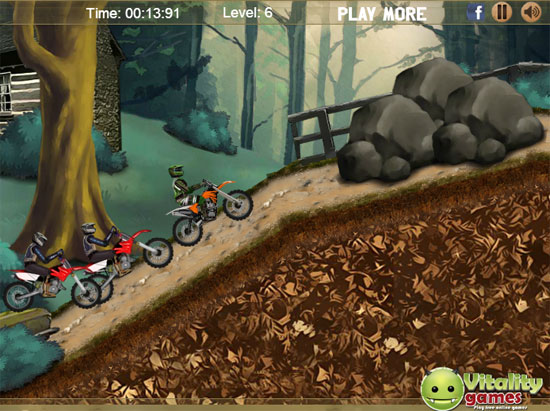 بازی آنلاین موتورکراس در جنگل!