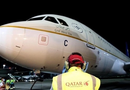 ورود اولین هواپیمای سعودی به قطر پس از ۳سال