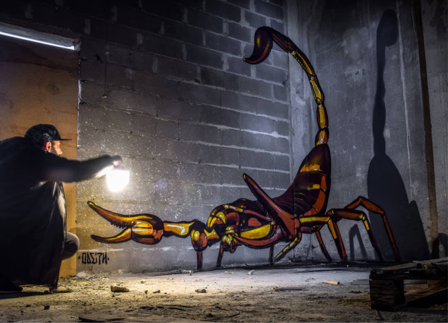 هنر‌های خیابانی برجسته روی دیوار خیابان‌های متروکه