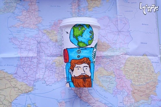 استفاده از لیوان کاغذی به جای بوم در سفر به دور دنیا