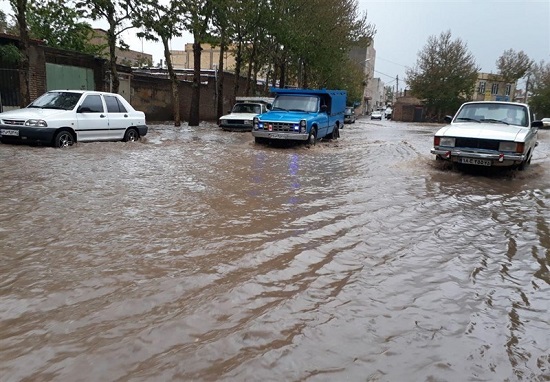 بارش باران سیل‌آسا در تبریز