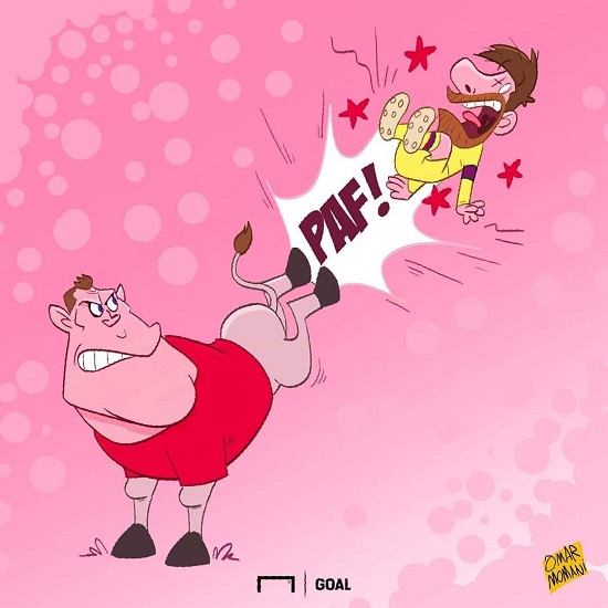 کاریکاتور: وقتی مسی، میلنر را الاغ خطاب می‌کند