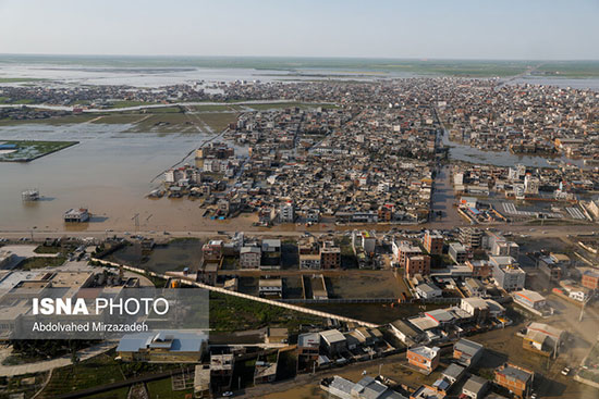 تصاویر هوایی از مناطق سیل زده در گلستان