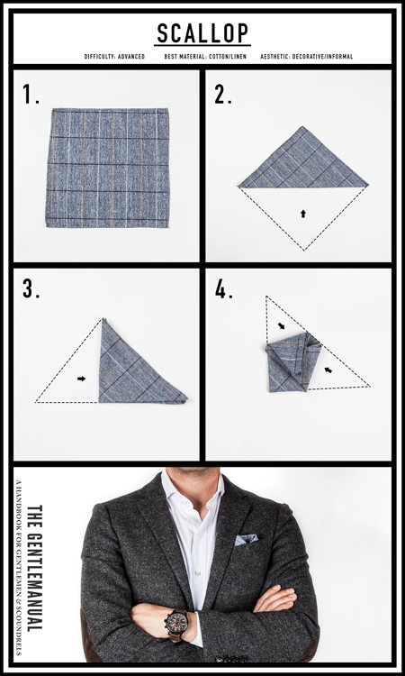 روش‌های تا کردن دستمال جیبی برای آقایان