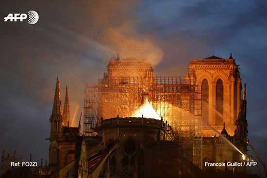 کلیسای تاریخی نوتردام، قبل و بعد از آتش‌سوزی