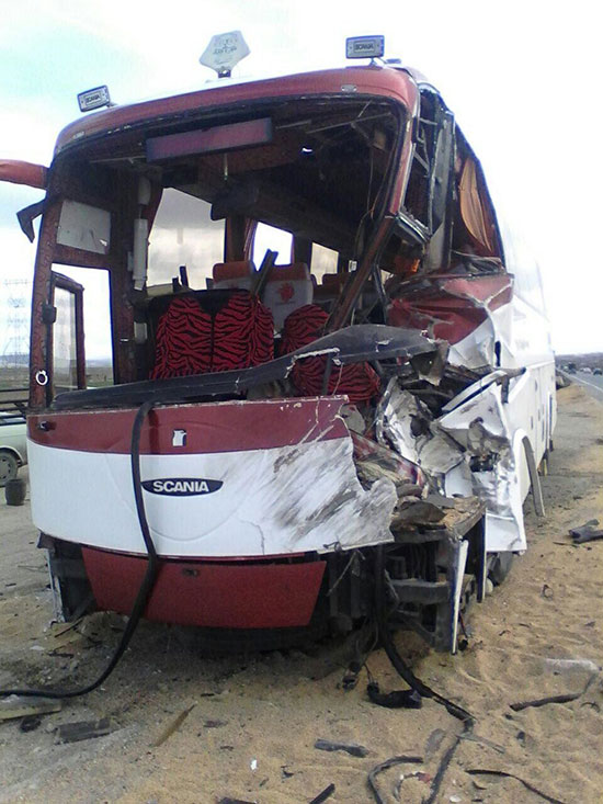 تصادف اتوبوس ارومیه - اهواز با یک کشته