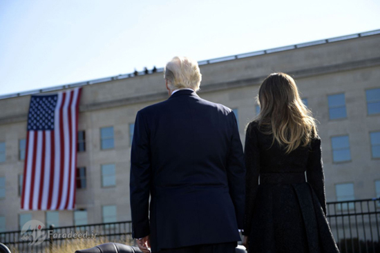 ترامپ و همسرش در یادبود 11سپتامبر