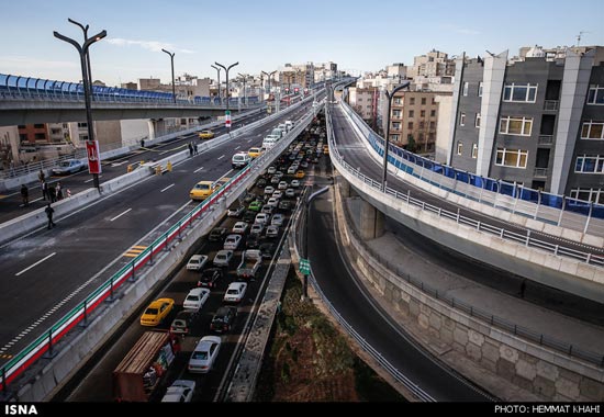 عکس: افتتاح پل طبقاتی بزرگراه صدر