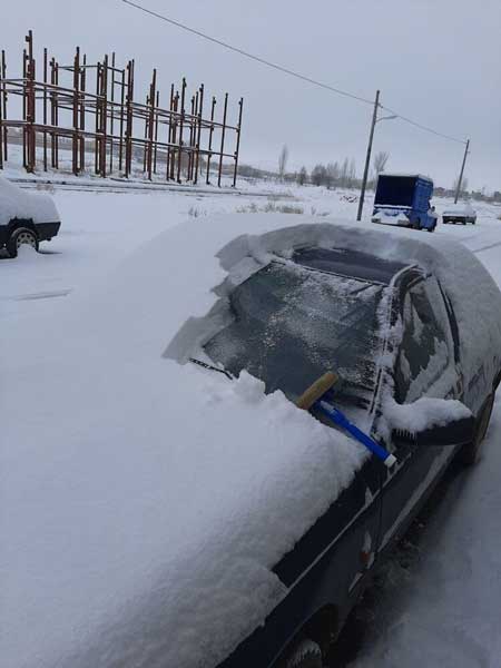 تصویری از میزان بارش برف در آذربایجان شرقی