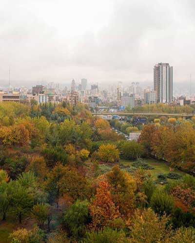 مناظر خیره‌کننده از تهران بارانی