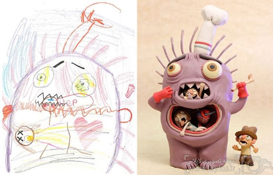 عکس: هیولاهای ترسناک نقاشی بچه ها