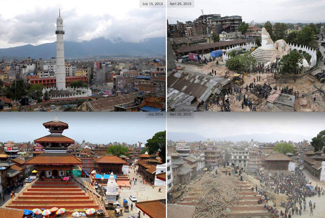 عکس: «کاتماندو» قبل و بعد از زلزله