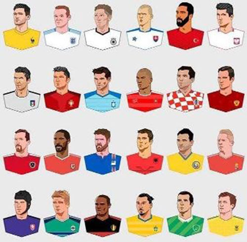 همه کاپیتان های یورو 2016 در یک قاب