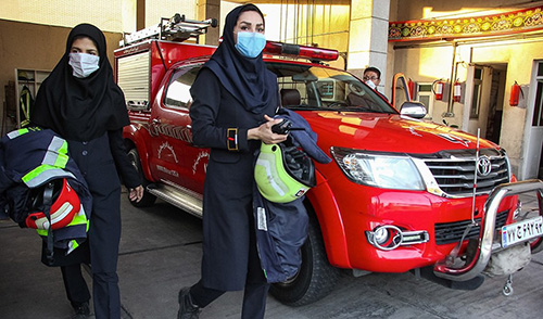 اولین گروه زنان آتش‌نشان در شیراز