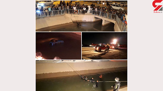 سقوط مرگبار نیسان به کانال آب خمینی شهر