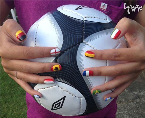طراحی ناخن به سبک جام جهانی 2014
