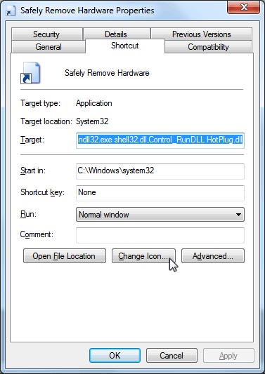 کلید میانبر برای Safely Remove Hardware