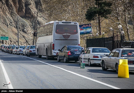 عکس: ترافیک سنگین در جاده چالوس
