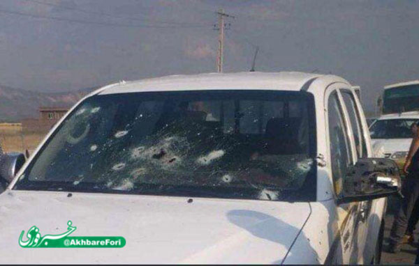 تصویری از خودروی پاسداران در حادثه پیرانشهر