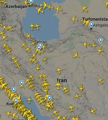 افزایش پرواز‌های عبوری از آسمان ایران