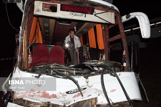تصادف اتوبوس مسافری در محور تهران - ارومیه