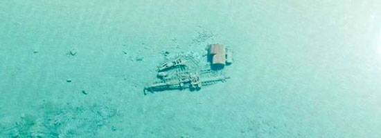 ظاهر شدن یک کشتی غرق‌شده +عکس