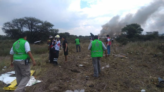 اولین تصاویر از سقوط هواپیمای مسافری در مکزیک
