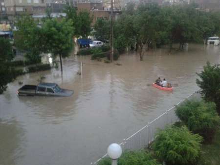 جاری شدن سیلاب در کردستان +عکس