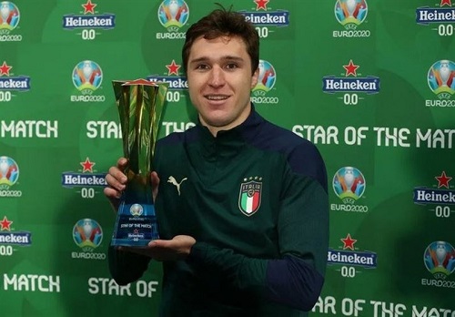 فدریکو کیه‌زا؛ بهترین بازیکن جدال ایتالیا - اسپانیا