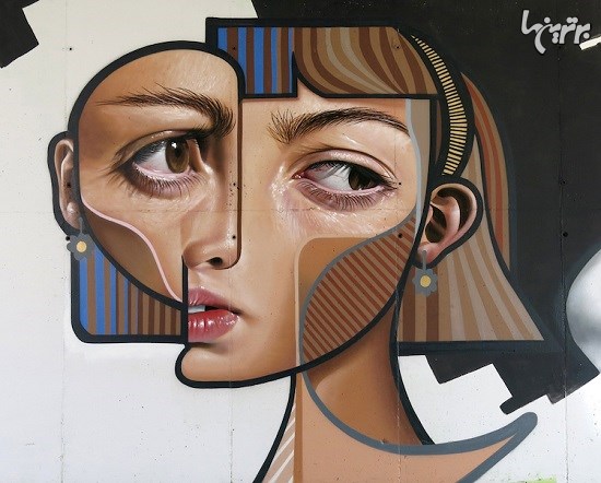 آثار جالب هنرمند خیابانی با ترکیب کوبیسم و رئالیسم