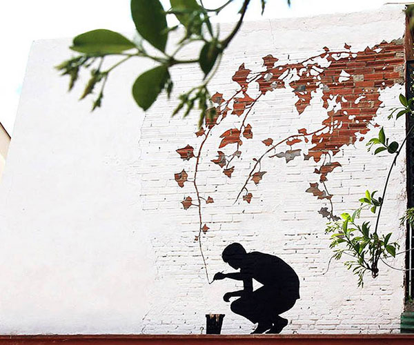 ترکیب تماشایی نقاشی‌های خیابانی با طبیعت