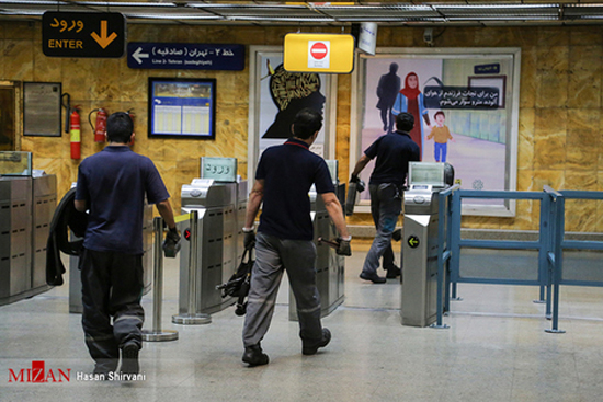 محل برخورد دو قطار در مترو تهران