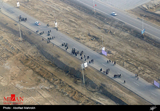 تصاویر هوایی از ازدحام در مرز مهران