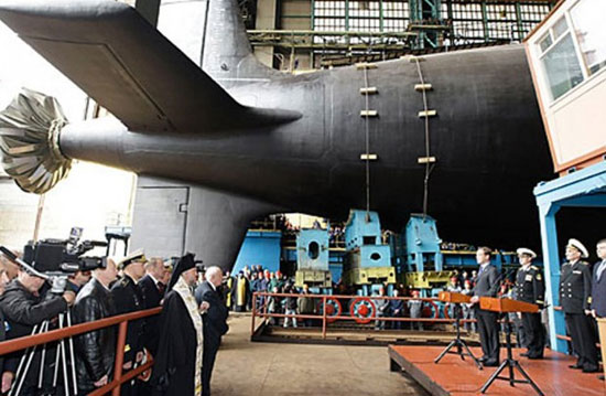 رونمایی از قوی‌ترین زیر دریایی هسته‌ای روسیه