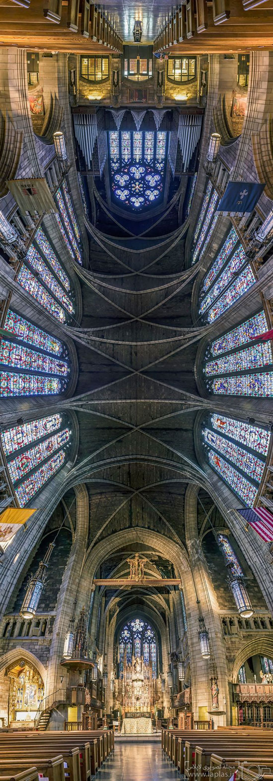 چشم انداز عمودی زیبا از کلیساهای نیویورک