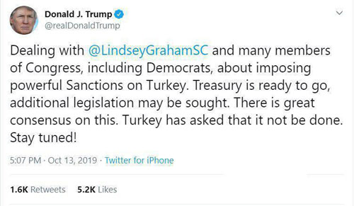 ترامپ درباره تحریم ترکیه: گوش به زنگ باشید!