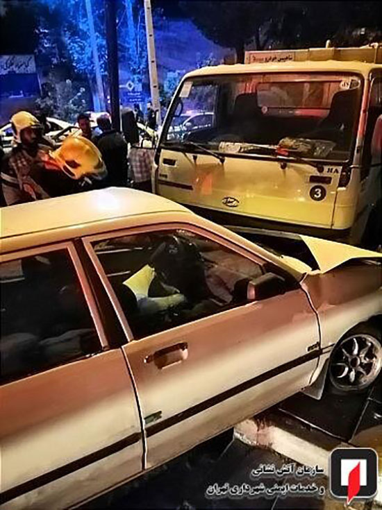 مرگ راننده‌ی پراید در تصادف هولناک تهرانپارس