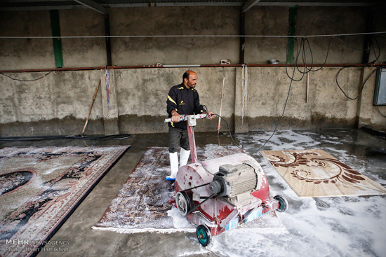 حال و هوای کارگاه قالیشویی در این روزها