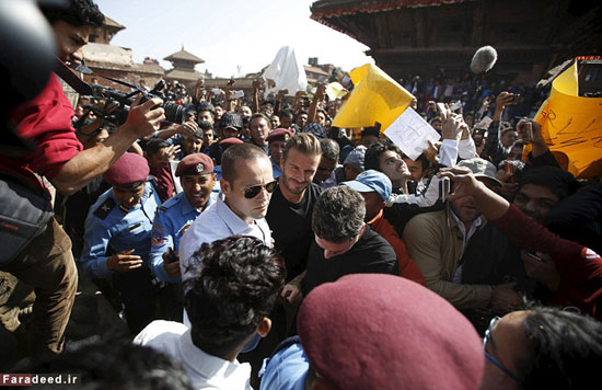 عکس: دیوید بکهام در نپال پا به توپ شد