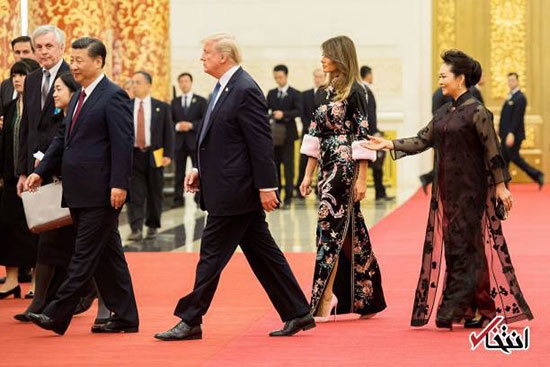ترامپ و همسرش در ضیافت شام رییس‌جمهور چین