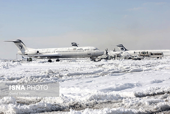 فرودگاه مهرآباد پس از بارش برف