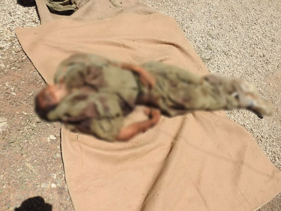 اجساد تروریست‌های معدوم در درگیری با سپاه