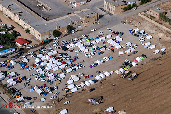 تصاویر هوایی از اسکان موقت زلزله زدگان